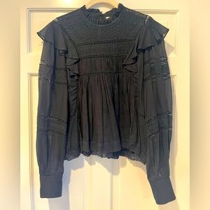 Isabel marant black peasant top